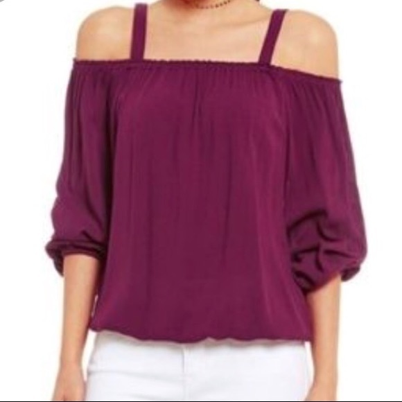 Sanctuary Tops - NWT Sanctuary Tori Off-Shoulder Gauze Top in Berry